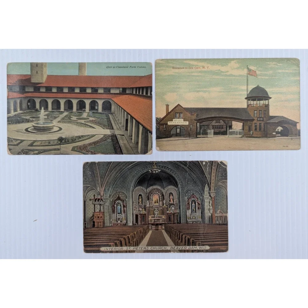 Antique Postcard Picture Card Ephemera Buildings Assorted Lot of 7